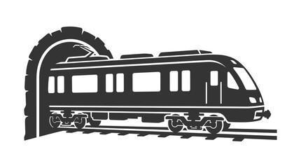Train Exiting Tunnel Vector Illustration © Naswi
