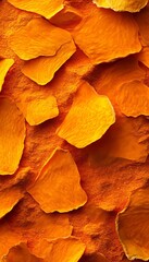 Naklejka premium Golden Dried Turmeric Chips, Aromatic Spice for Culinary Delights, Vibrant Color and Health Benefits