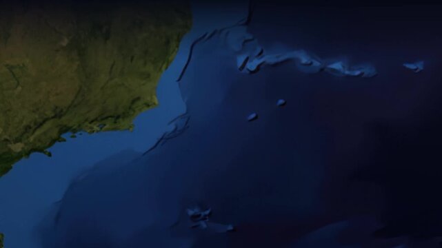 Animated Flight Path Map from Sao Paulo Brazil to Denver USA