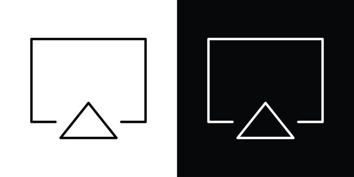 Airplay icon symbol. Vector outline drawing.
