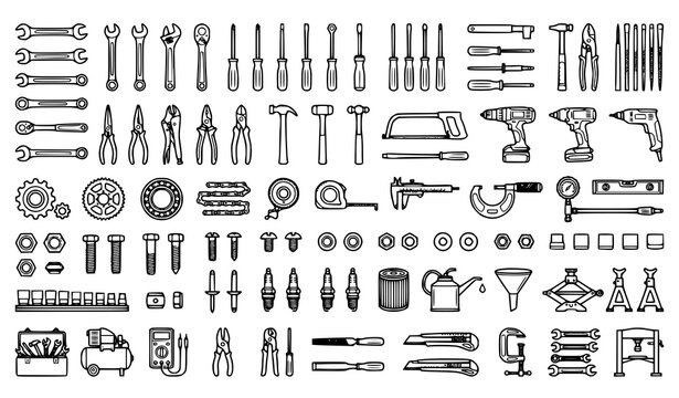 Mechanical engineering technical drawing vector gear and machine parts blueprint