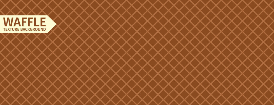 Seamless chocolate wafer waffle bg. Brown ice cream cone bg.