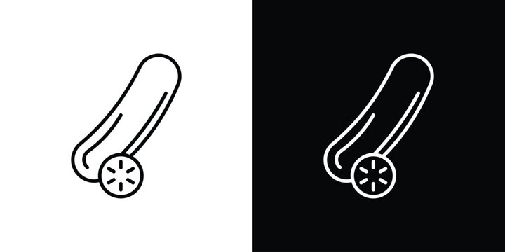 Cucumber icon symbol. Vector outline drawing.