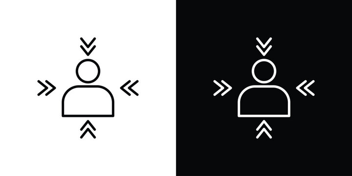 Customer centricity icon symbol. Vector outline drawing.