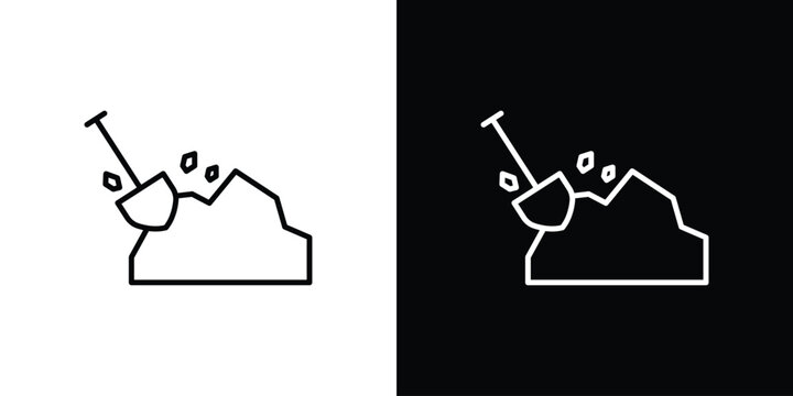 Digging icon symbol. Vector outline drawing.