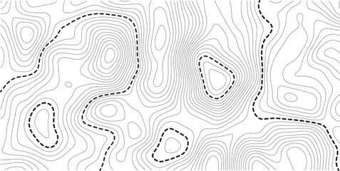 Abstract Topographic Pattern in Black and White. Vector Illustration © MdNayebAli