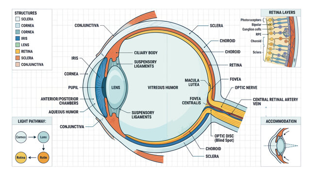 Human Eye Anatomy Detailed Diagram 1.