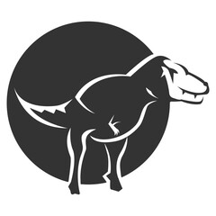 Fototapeta premium Prehistoric Tyrannosaurus Dinosaur Silhouette Illustration