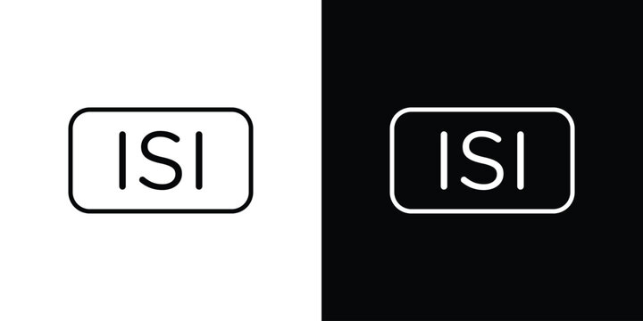 ISI mark icon symbol. Vector outline drawing.