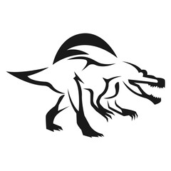 Obraz premium Prehistoric Tyrannosaurus Dinosaur Silhouette Illustration