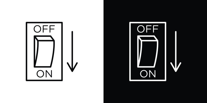 Light switch off icon symbol. Vector outline drawing.