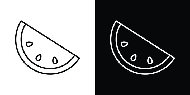 Melon icon symbol. Vector outline drawing.