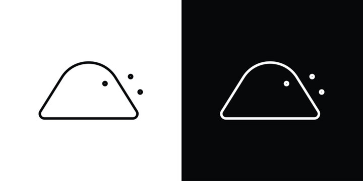 Mound icon symbol. Vector outline drawing.