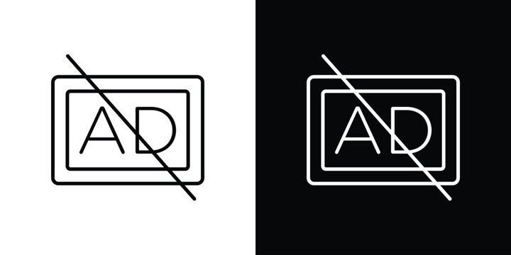 No audio description icon symbol. Vector outline drawing.