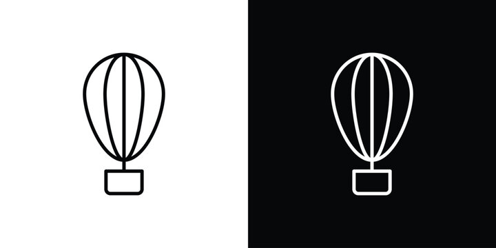 Parachute icon symbol. Vector outline drawing.