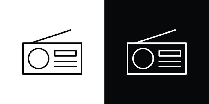Radio icon symbol. Vector outline drawing.