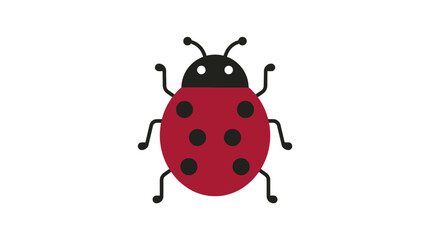 Red ladybug with black spots insect. © Yasmin