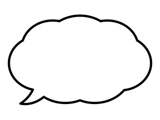 もくもくしたシンプルな雲型のフキダシのベクターイラスト　編集できるグラフィック素材 © B.B.