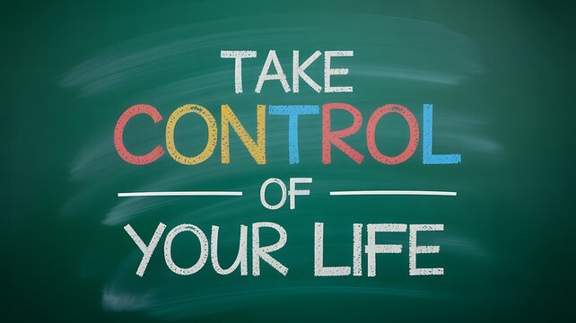 Take control of your life motivational mindset and personal development concept