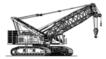 Crawler Crane Vector Illustration © ciko
