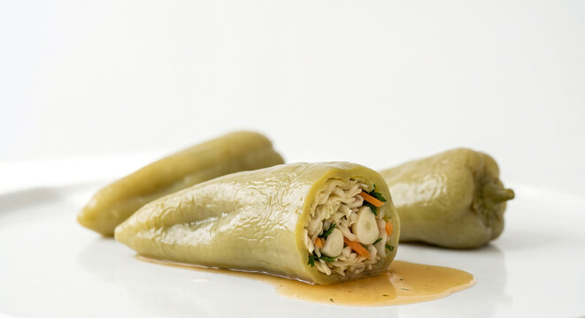 Pickled stuffed pepper dolmalik biber tursu cross section
