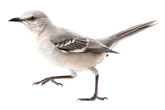 Elegant Mockingbird Walking isolated on transparent background PNG element