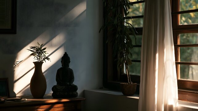 A compelling ic scene bathed in bright daylight radiates a tranquil and serene atmosphere