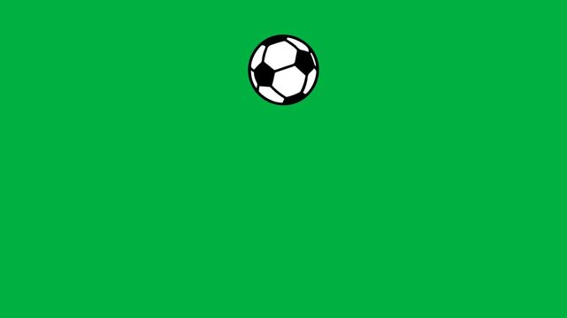 Soccer ball sequence moving on green screen background