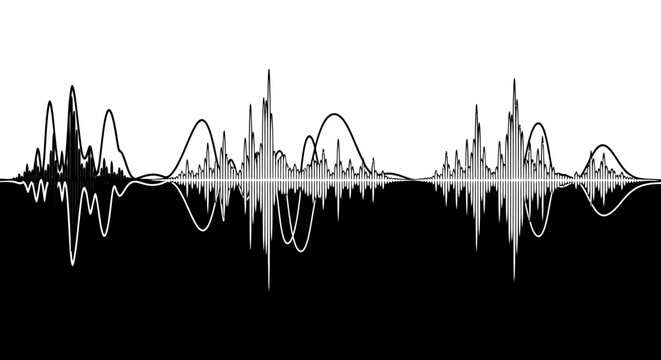 Graphic representation of sound waves.