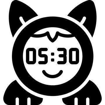 Kids Alarm Clock for Toddler Sleep Training and Wake Up Flat Icon