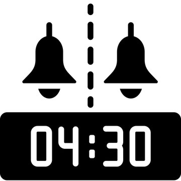 Dual Alarm Clock with Two Separate Wake Up Times Flat Icon