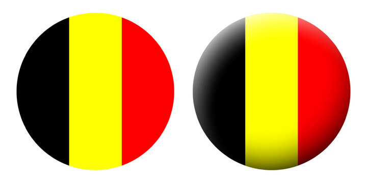 Vector illustration of Belgium flag set on transparent background