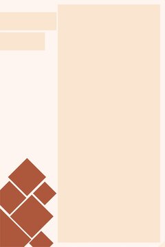 Minimalist geometric background with warm terracotta diamond shapes and pastel cream color blocks, perfect for social media stories, banners, and modern corporate templates.