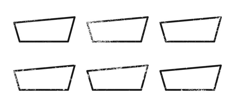 Set of grunge borders in trapezoid form