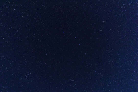 Constellations and Milky Way stars on a dark countryside skies.