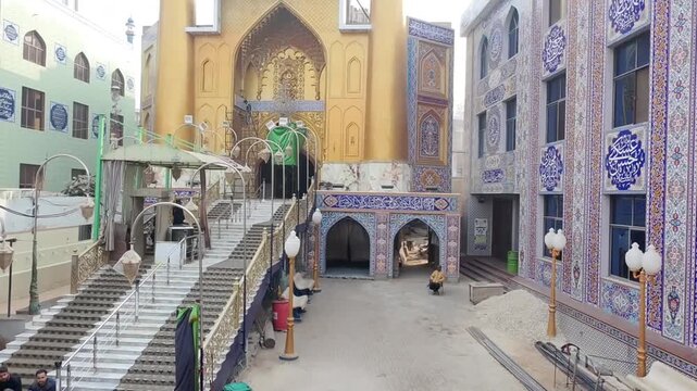 Hyderabad, Pakistan - December 14, 2025: Najaf e Sindh Qadam Gah Mola Ali. Hyderabad Sindh Pakistan