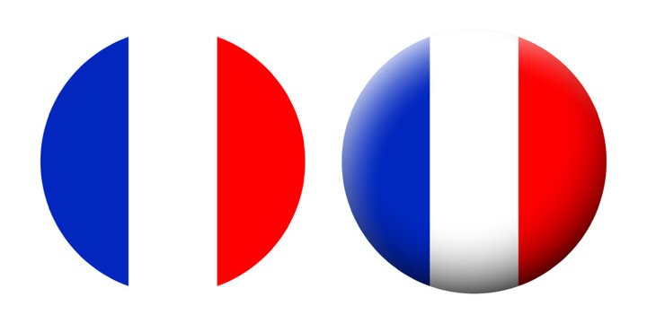 Vector illustration of France flag set on transparent background