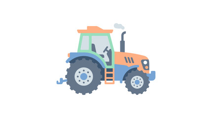 Naklejka premium Tractor with large wheels and cabin.