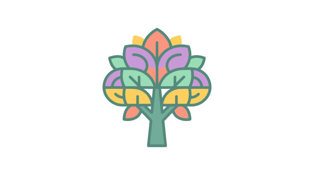 Colorful Tree Logo Design Element.