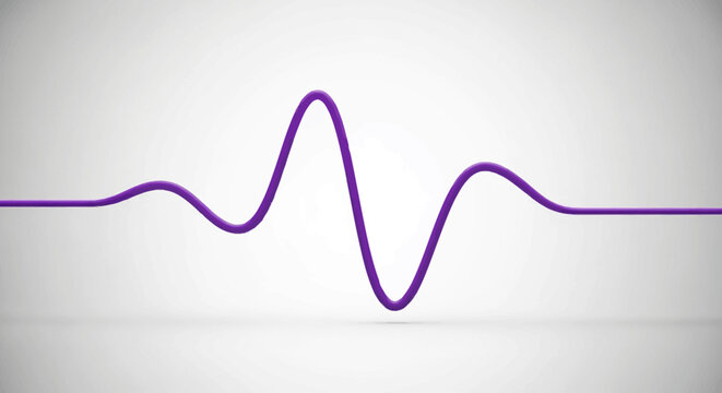 Abstract purple wave on a white background, representing sound or data flow