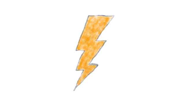watercolor lightning bolt, color illustration