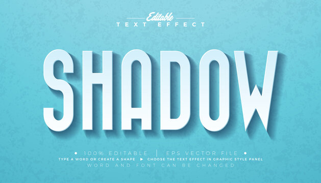 Shadow 3D Text Effect Design Editable Vector Graphic Style with Stylish Typography Lettering on Pastel Blue Background. Premium Scalable Illustration Mockup Template for Greeting Card, Party Flyer