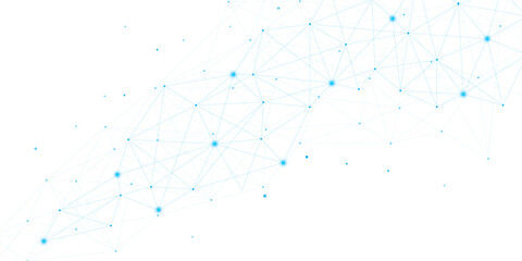 Abstract Connected Dots and Lines Background with Digital Network Technology Concept © Abduls