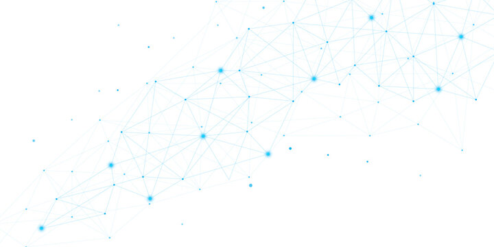 Abstract Connected Dots and Lines Background with Digital Network Technology Concept