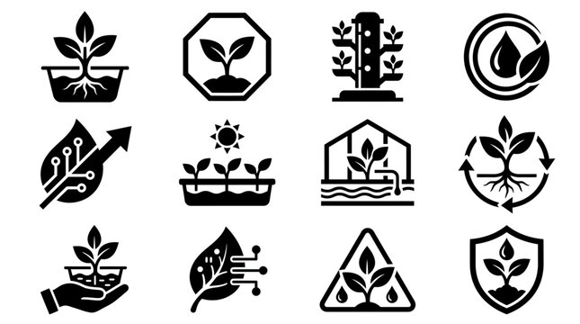 Smart Farming and Agriculture Icon Set