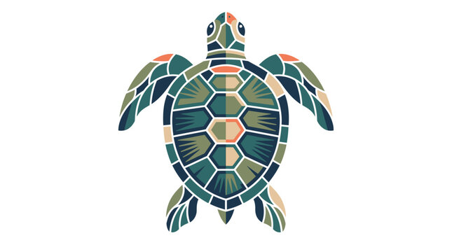 Colorful Mosaic Sea Turtle Shell.