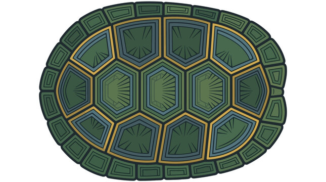 Turtle Shell Closeup Green Pattern.
