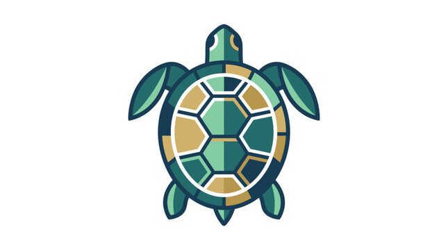 Colorful turtle shell graphic illustration.