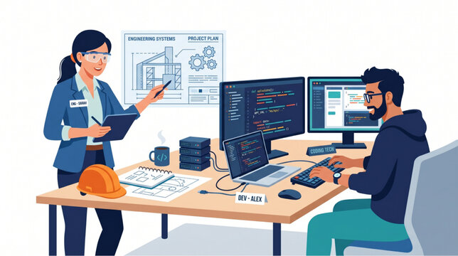 Programmer and Developer Building Digital Products, IT Professional Working on Software Engineering Project