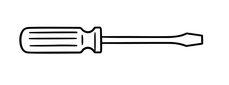 Flathead screwdriver slotted manual hardware repair hand tool icon
